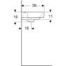 Тумба с раковиной GEBERIT SMYLE SQUARE 45 500,351.JR.1+500.222.01.1 пекан левый